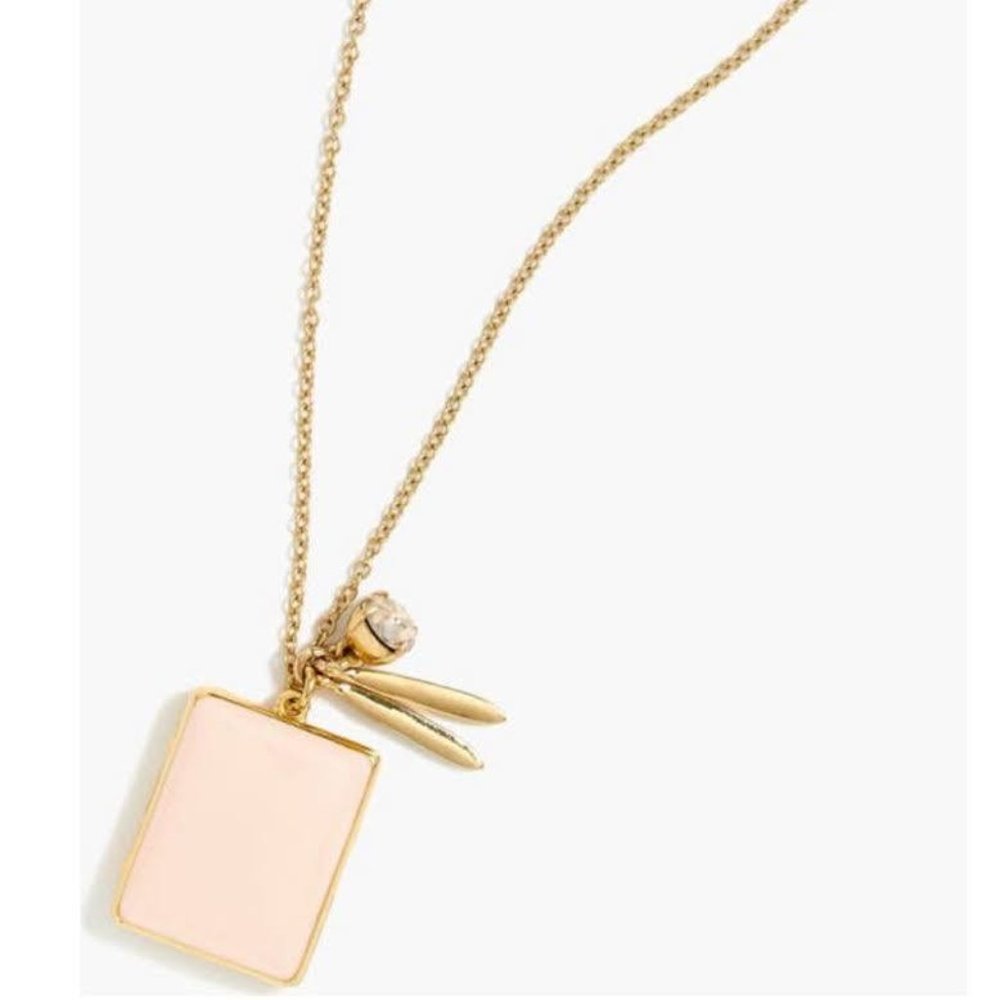 Like New J.Crew Blush Pink Enamel Locket Necklace